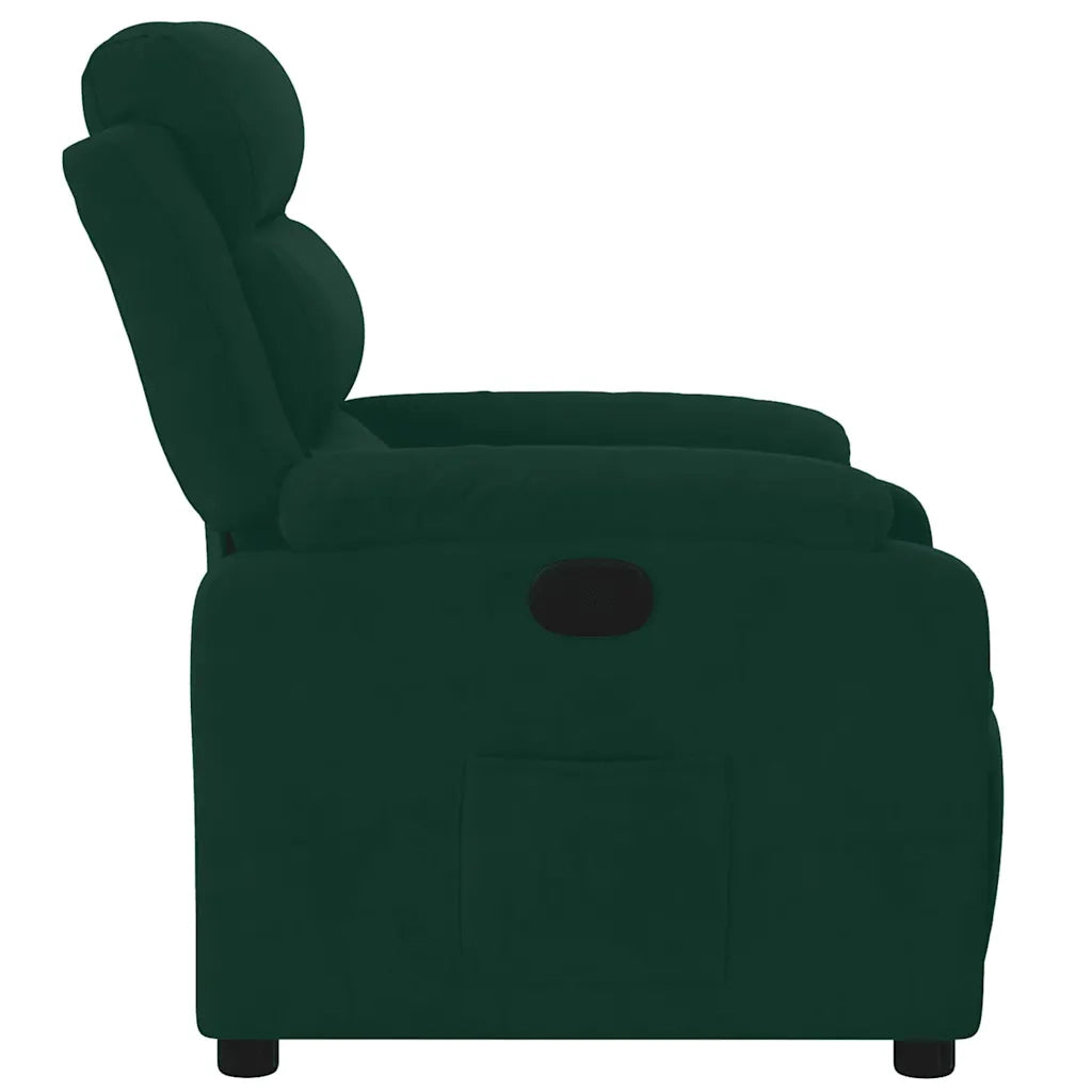 Divano Sedia-Poltrona Reclinabile Verde Scuro in Velluto 851565