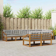 Set di divani da esterno 8 pcs Grigio Naturale e Chiaro 3367769