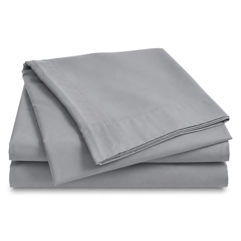 Rova, set Completo Letto Matrimoniale in Cotone, Grigio Pietra
