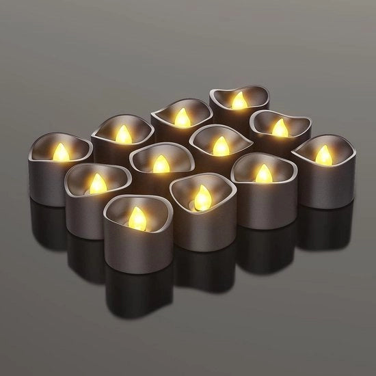 Lanterne LED Flickeranti con 12 pezzi senza fiamma per Halloween e decorazione di festa