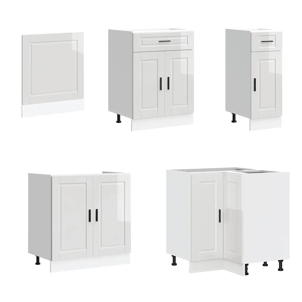 Set Mobili da Cucina 11 pz Porto Bianchi Lucido in Truciolato