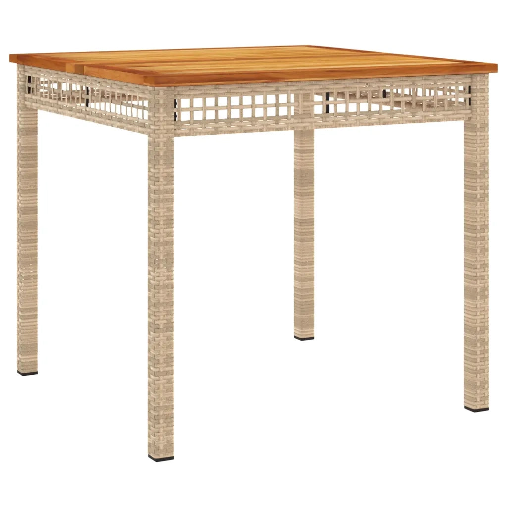Set da Pranzo da Giardino 5 pz con Cuscini Beige in Polyrattan