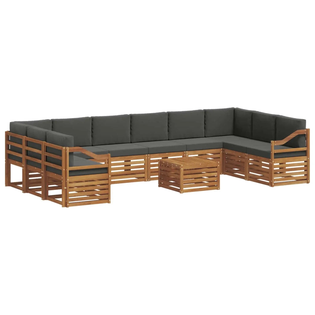 Set divano sezionale con cuscino 11 pcs Naturale e Antracite 3375617
