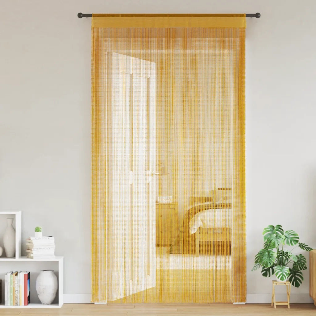 vidaXL Tende a Filo 2 pz Oro 100x250 cm