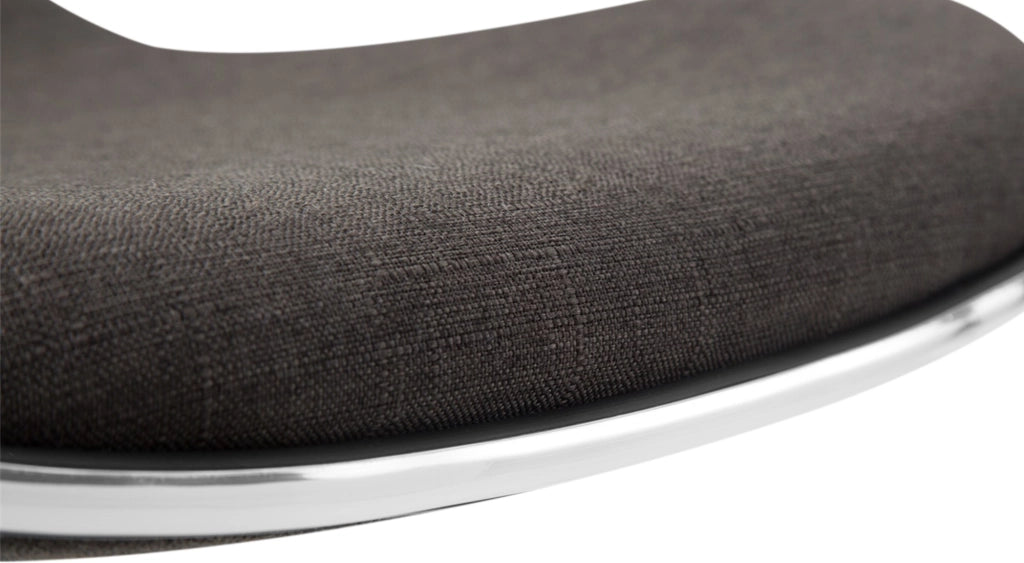 Sgabello Shanghai in tessuto grigio scuro,nero