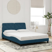 Giroletto senza Materasso Blu 140x200 cm in Velluto