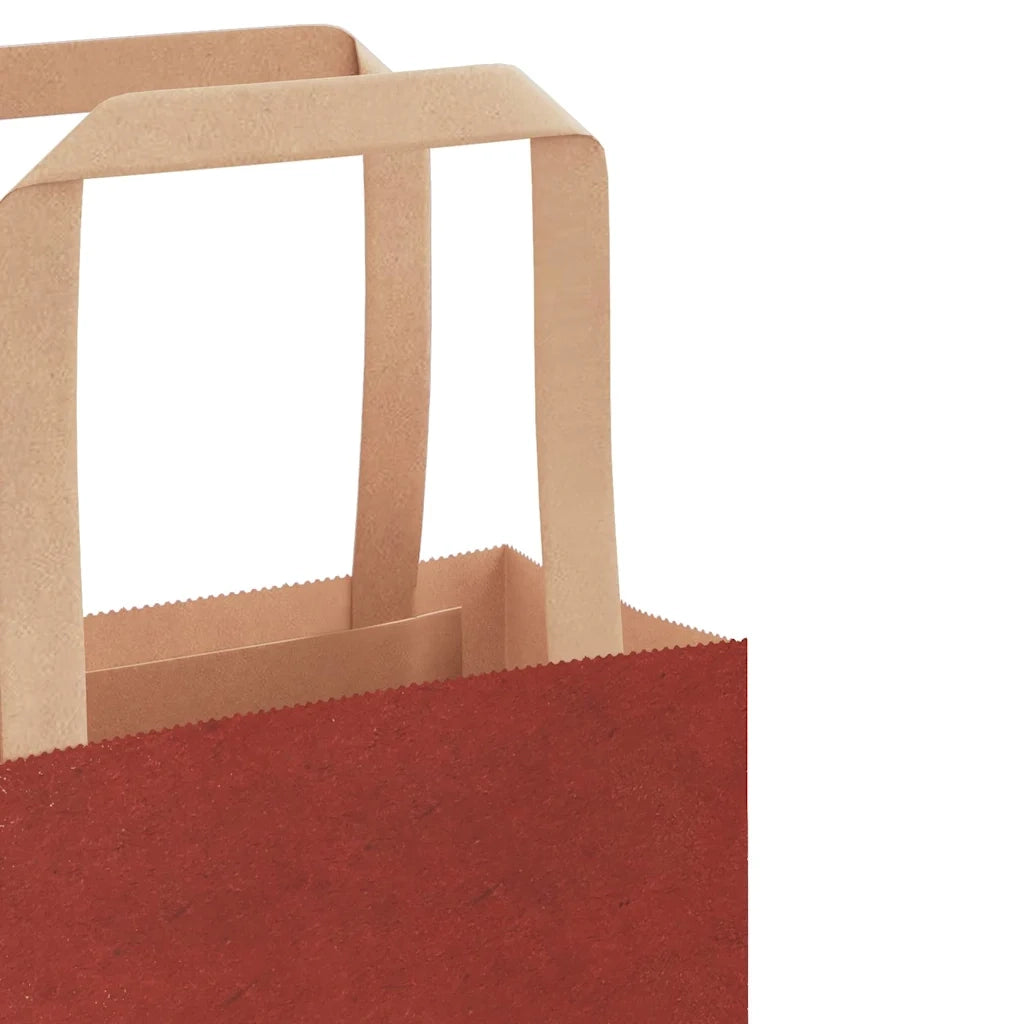Sacchetti di Carta 250 pz con Manici Rossi 32x12x42 cm 4101984