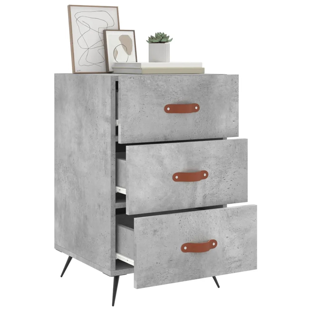 Comodino-Tavolino da notte Grigio Cemento 40x40x66 cm in Legno Multistrato 660716