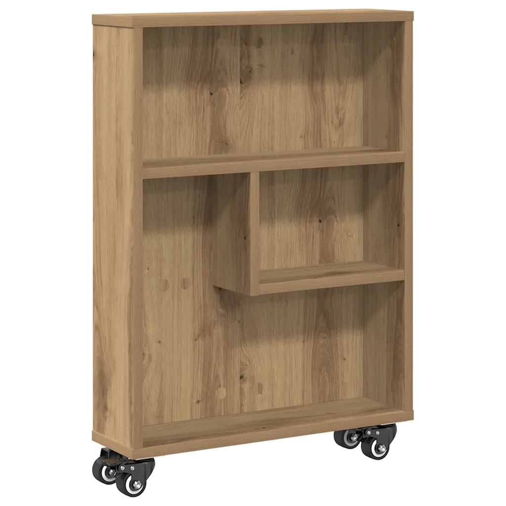 Carrello Stretto Rovere Artigianale 48x13x68 cm in Truciolato 855231