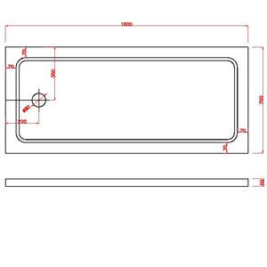 Piatto Doccia 70x159x5 cm Rettangolare Abs mod. Selene