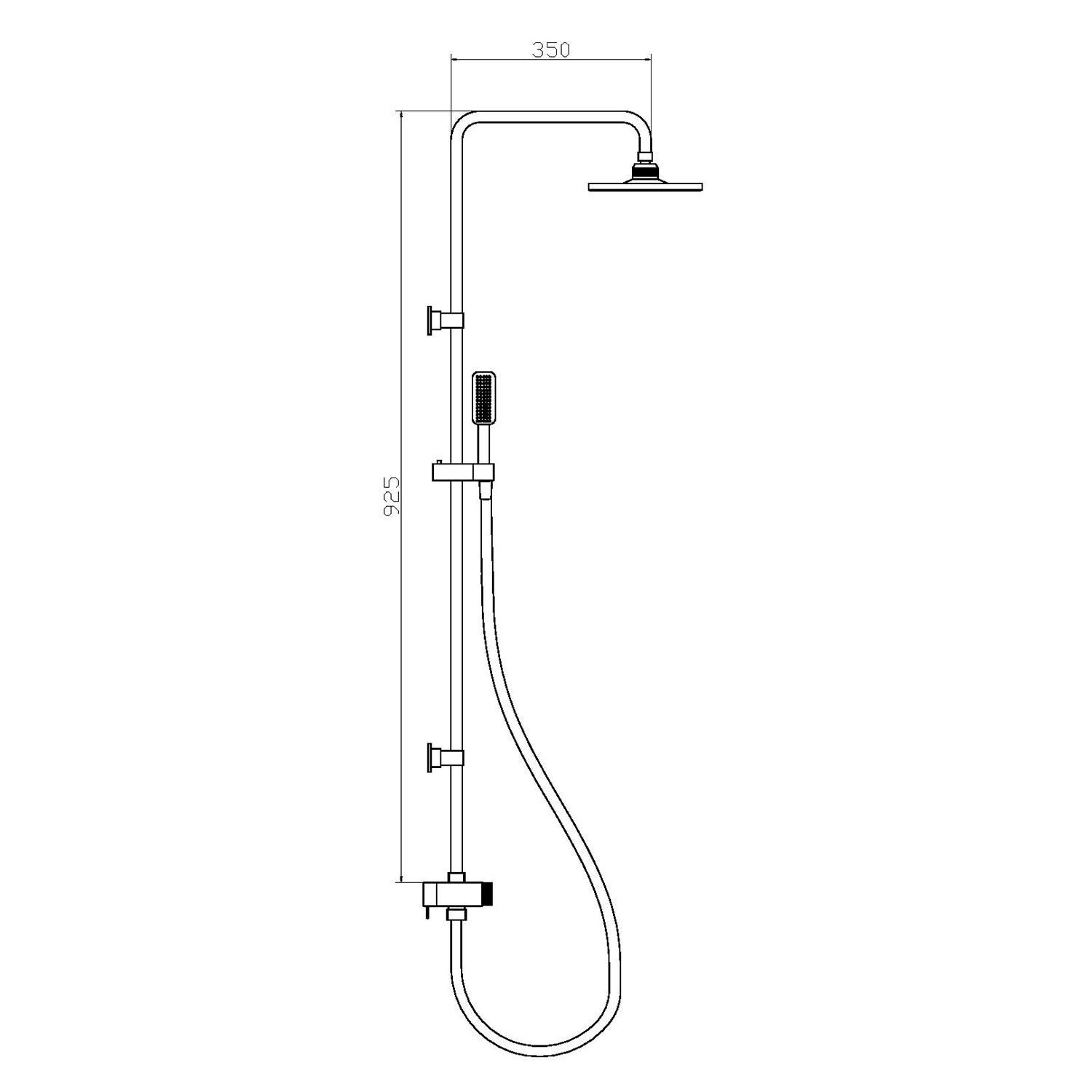 Alaska - Saliscendi In Ottone Soffione Quadrato