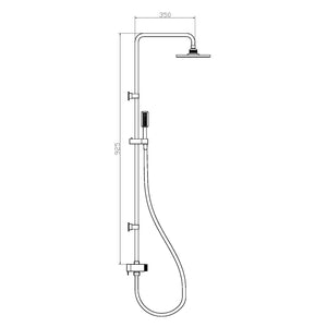 Alaska - Saliscendi In Ottone Soffione Quadrato