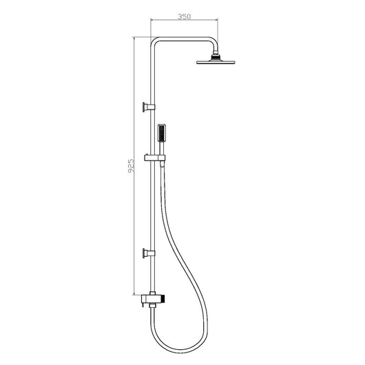 Alaska - Saliscendi In Ottone Soffione Quadrato