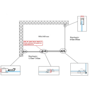 Box Doccia 90x140 CM H190 Trasparente con Easy-Clean mod. Cosmopolitan