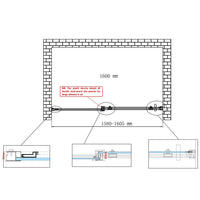 Porta Doccia 160 CM H190 Trasparente con Easy-Clean mod. Vogue