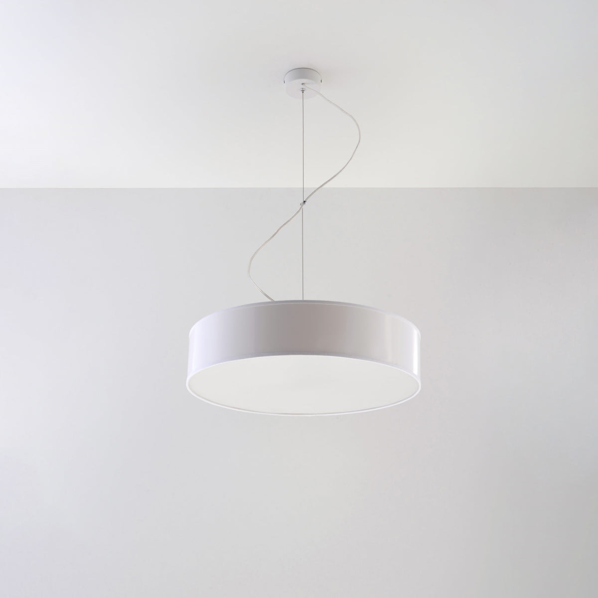 ARENA Lampada da soffitto rotonda a 3 luci arancione spagnolo 45x111 cm PVC bianco