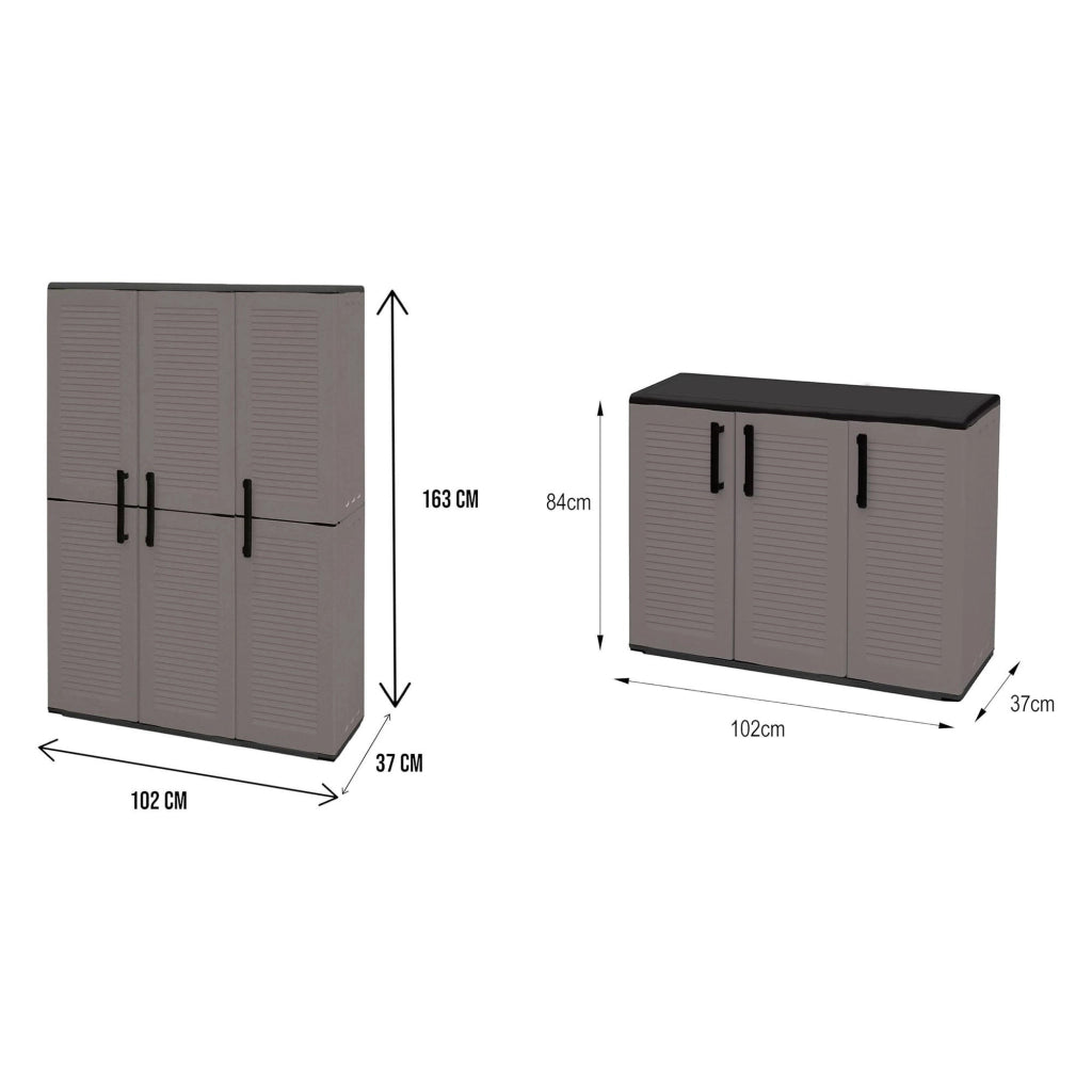 Orvinio, set Armadi da Esterno 4 Ripiani Made in Italy, Grigio