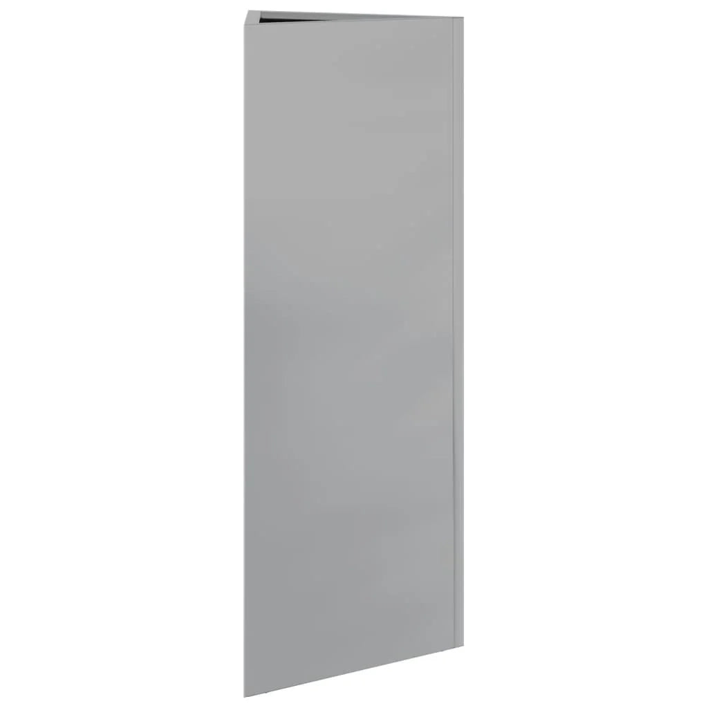 Fioriera aiuola rialzata vassoio piante fiori giardino terrazzi set da 2 triangolari 30 x 26 x 75 cm acciaio zincato argento 02_0039096