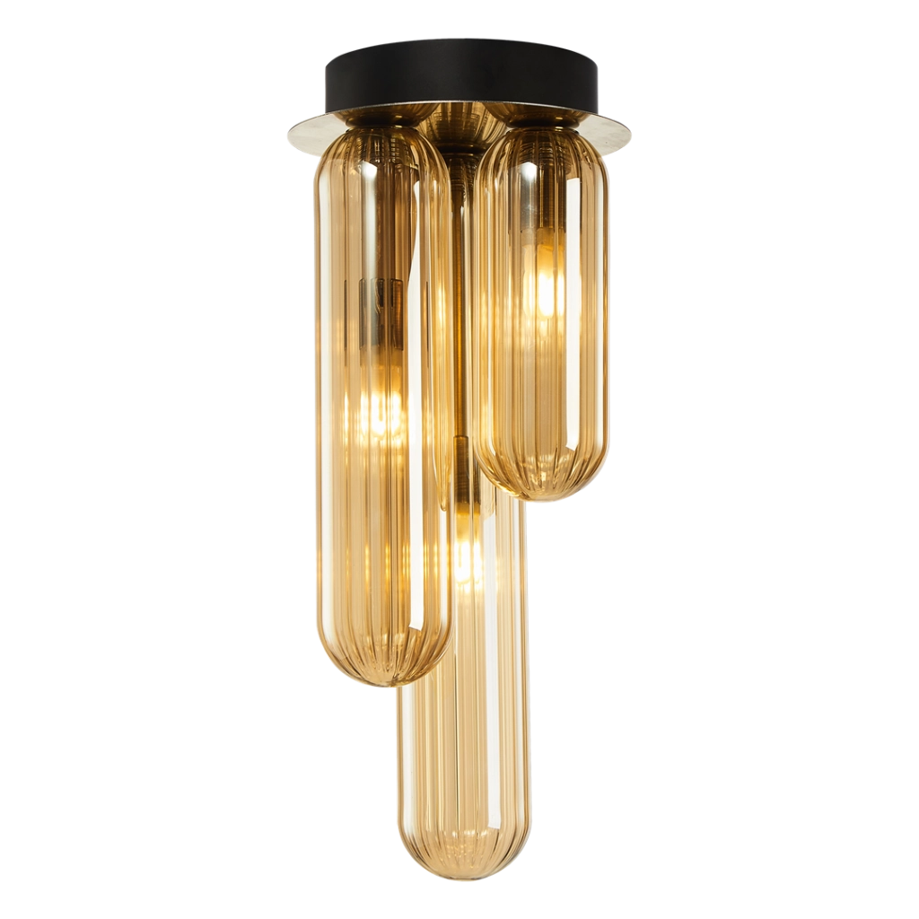 Plafoniera PAX Gold nero 3xG9 vetro Milagro ML0340