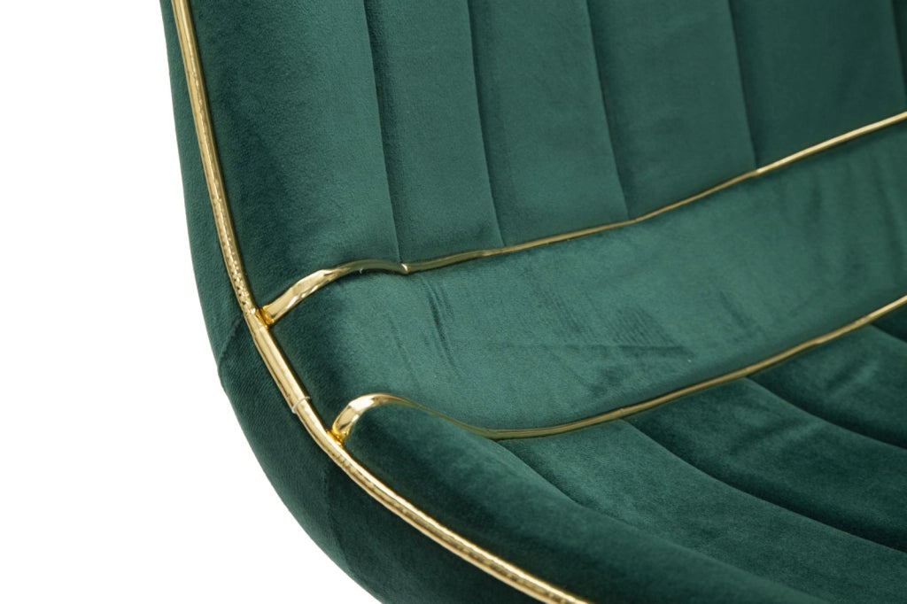 Sedia 2 pz PARIS 51x59x79 cm metallo oro e tessuto verde