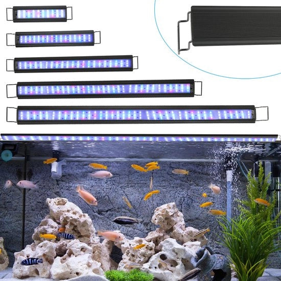 Lampada LED RGB per acquario 10W con supporto e timer per interni