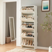 Scarpiera Sykkylven con 5 Contenitori Ribaltabili - Bianco [en.casa]