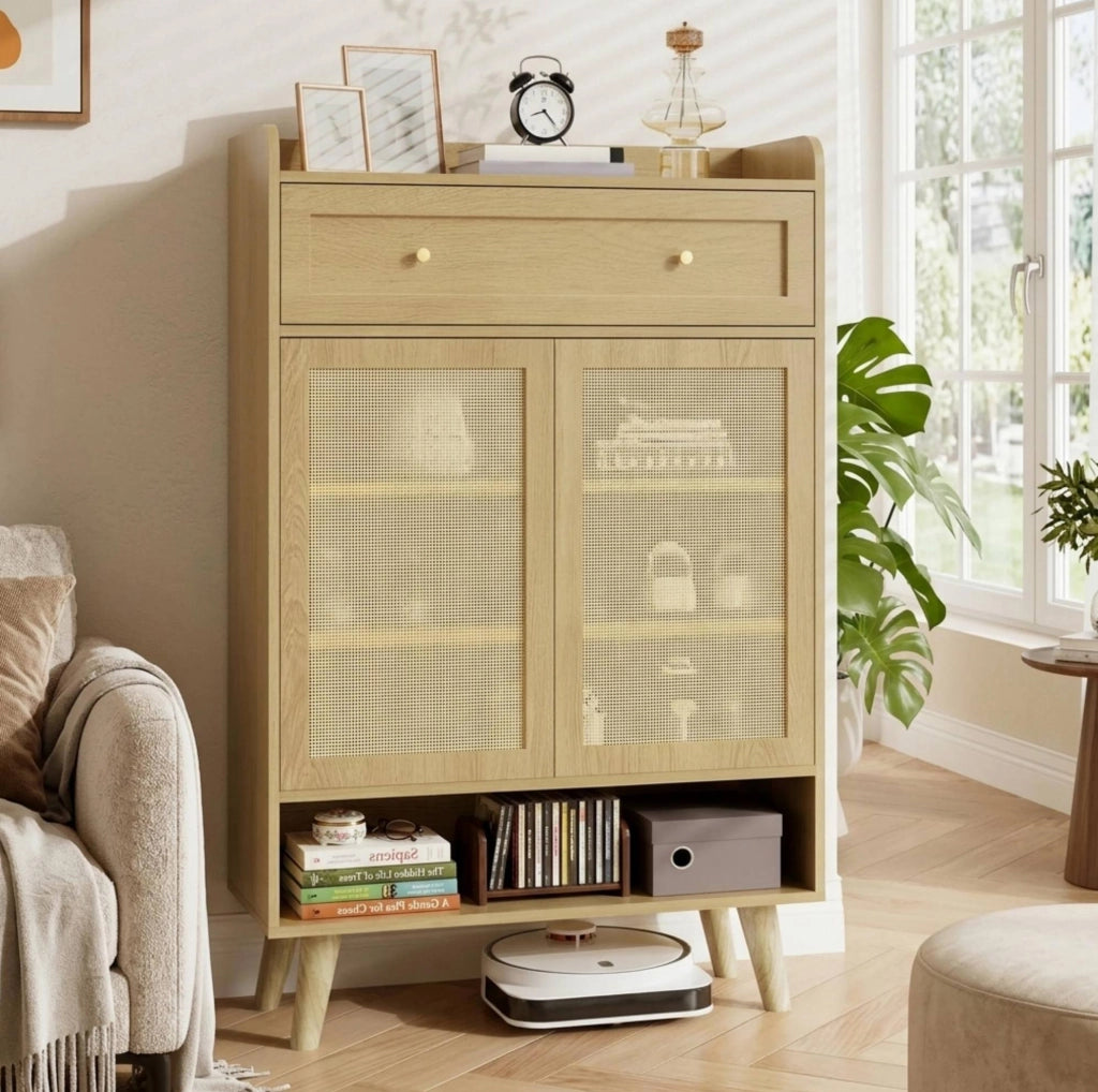Mobile contenitore con 2 ante e cassetto, rovere chiaro, 80 × 105 × 35 cm