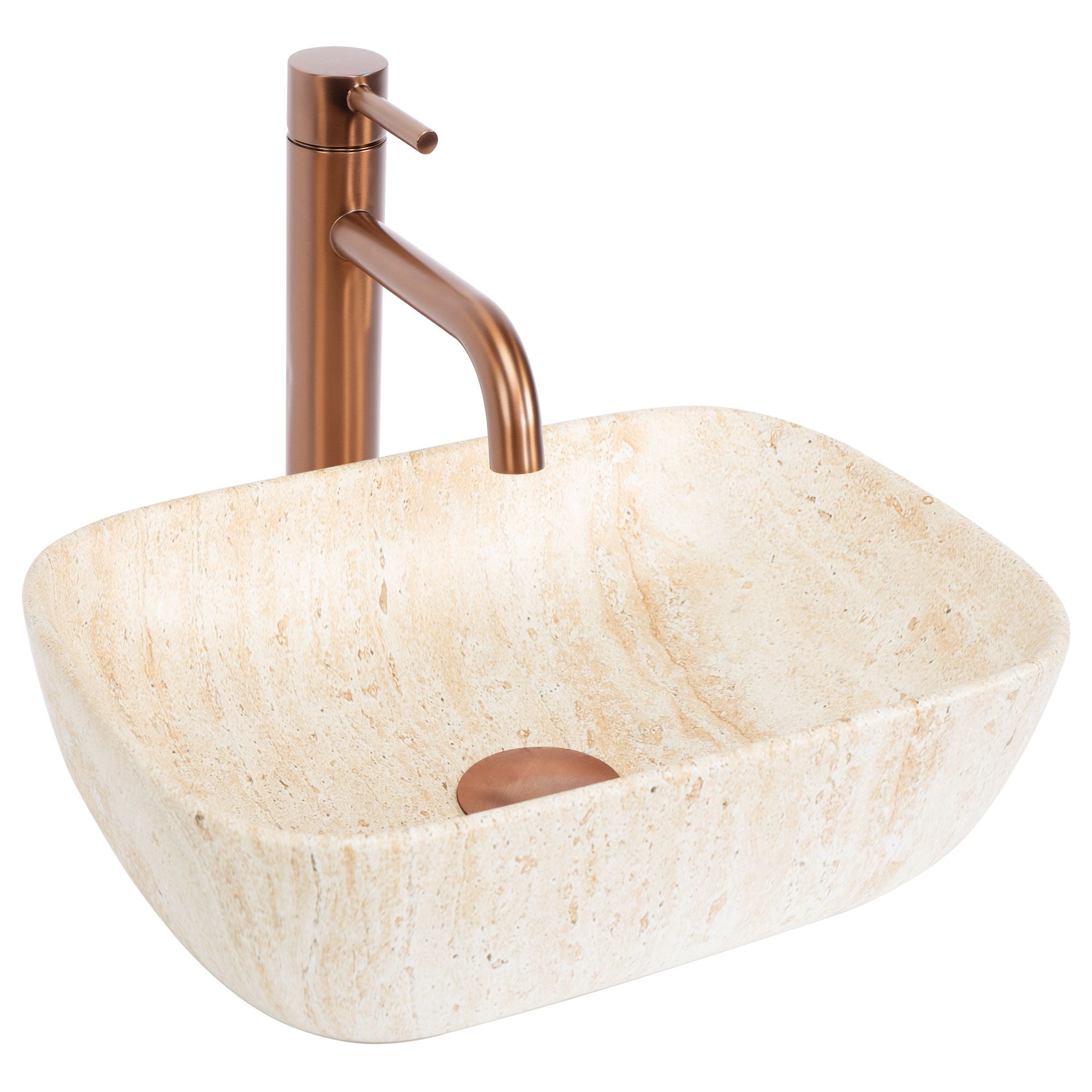 Lavabo Da Appoggio Rea Belinda Mini Travertine Matt