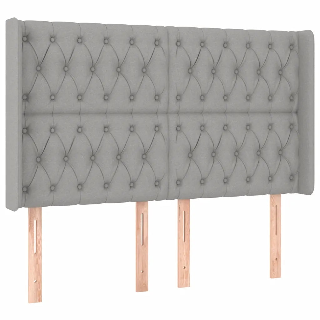 Letto a Molle Materasso e LED Grigio Chiaro 160x200 cm Tessuto cod mxl 35478