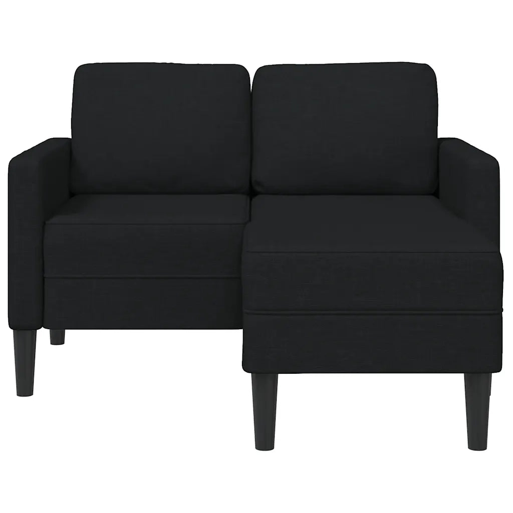 Divano | Divano da soggiorno | Sofa 2 Posti con Chaise longue a L Nera 125 cm in Tessuto