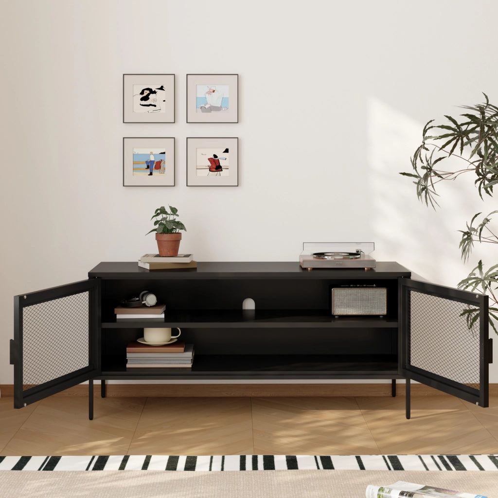 Mobile TV in metallo 120cm nero TOM