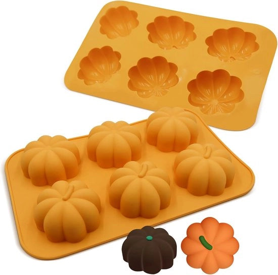 Decorazione per dolci e cioccolato - mallo per zeppa e candele - tema autunno - 6 fori 3D mallo in silicone - ideale per decorazioni di muffin e torta - 2 pezzi