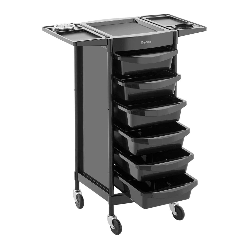 Carrello per parrucchiere - 10 kg - 6 cassetti con 3 divisori portaphon piano di lavoro 420 x 390 mm 14_0007834
