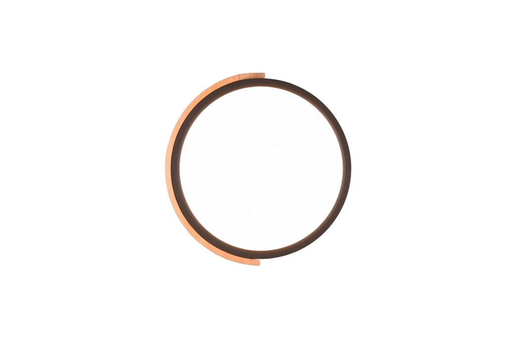 Plafoniera LED JANO 20W 3000K nera/legno chiaro RL