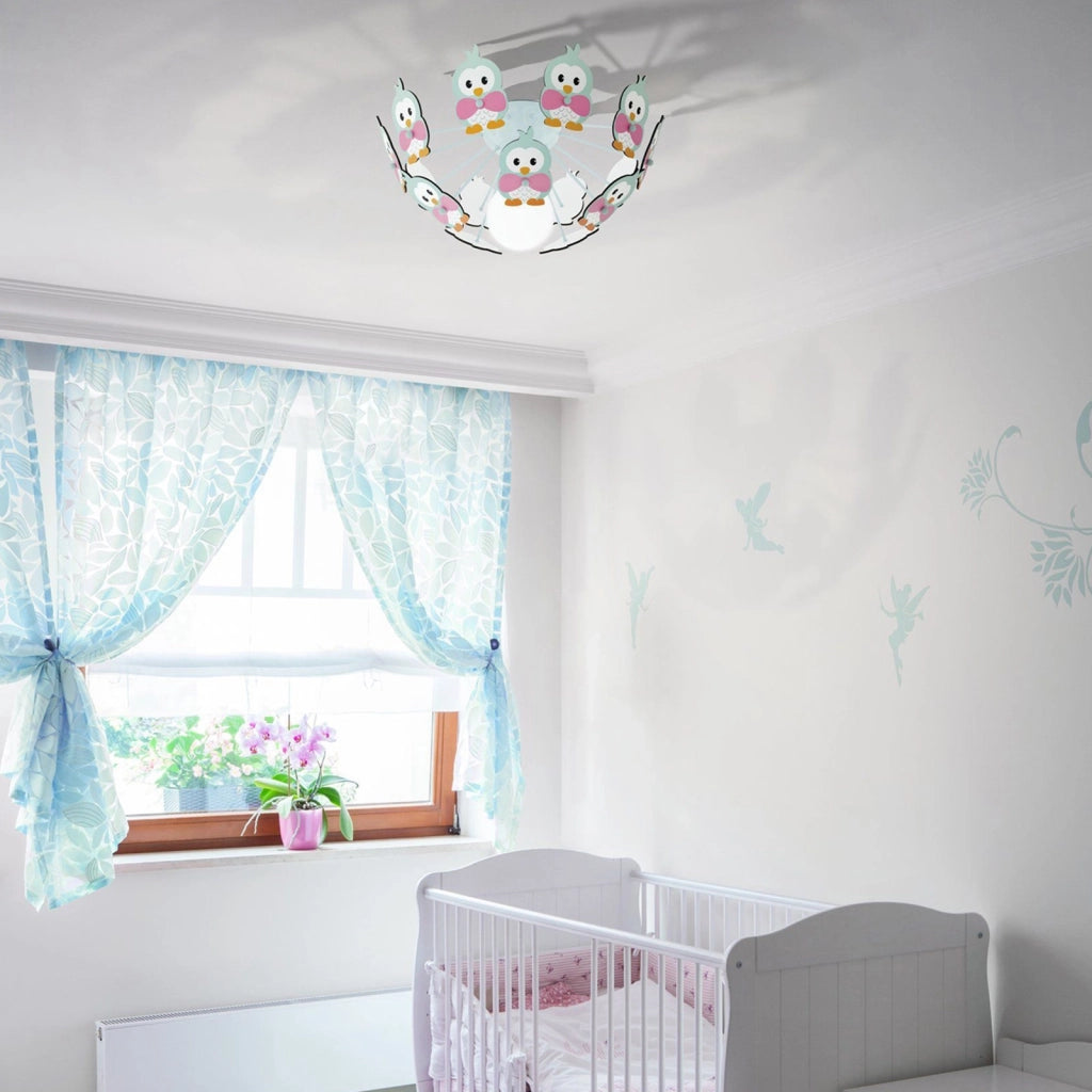 Plafoniera Contemporanea Viki 2 Legno E Plastica Multicolore E Verde 1 Luce E27