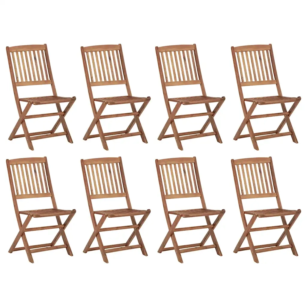 Sedie da Giardino Pieghevoli 8 pz con Cuscini Massello Acacia cod mxl 13853
