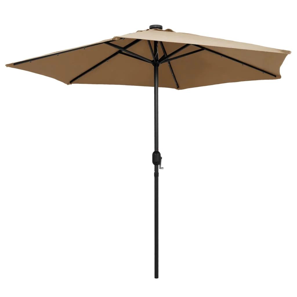 Ombrellone con LED e asta in alluminio 270 cm color tortora 02_0008079