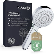 Douchekop universale, opzione per risparmio d'acqua, douchekop con 1 tipo di getto, douchekop rotondo Ø 10,7 cm, facile da pulire con funzione anticalcare in acciaio inox.
