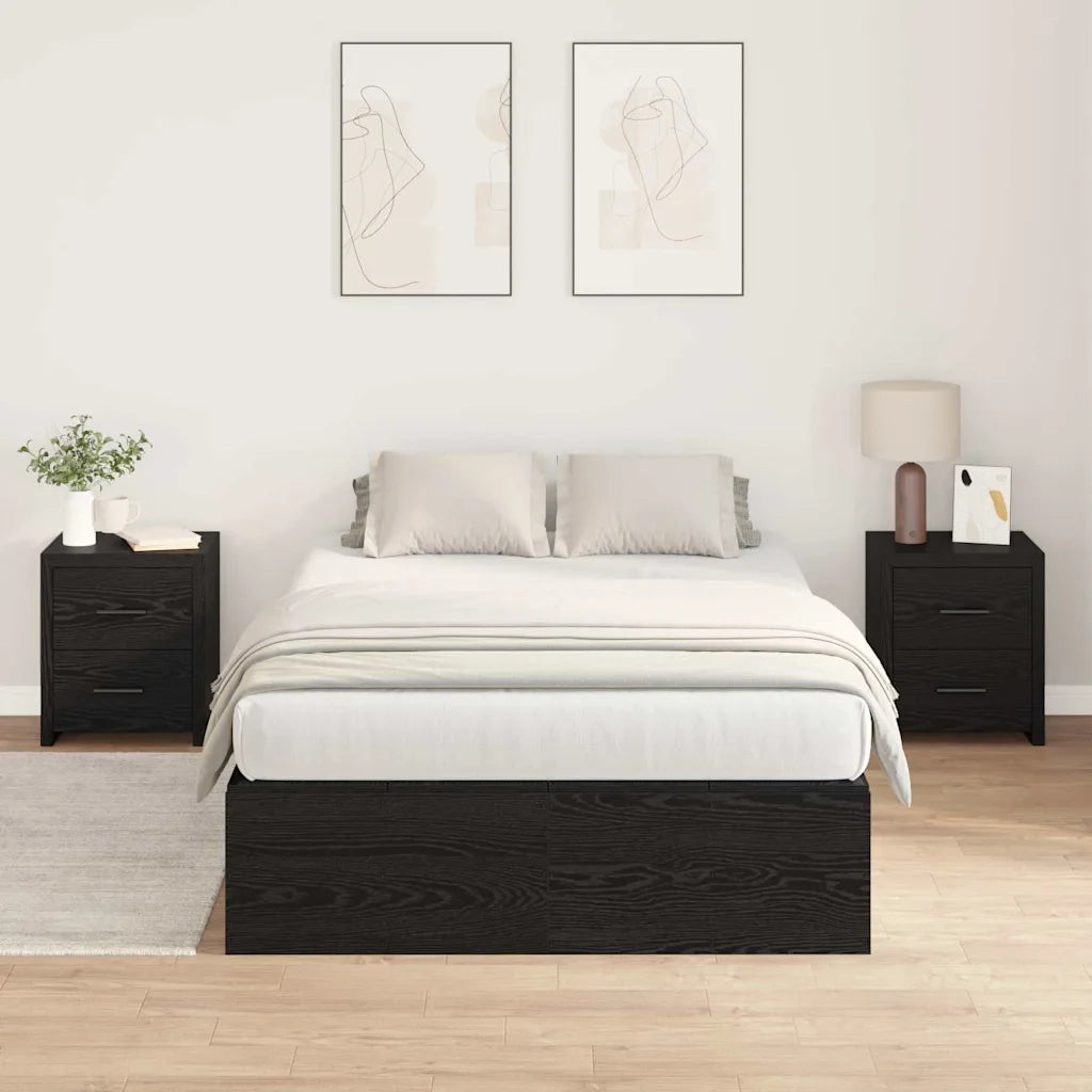 Struttura letto con contenitore Rovere Nero 120 x 190 cm 3335422