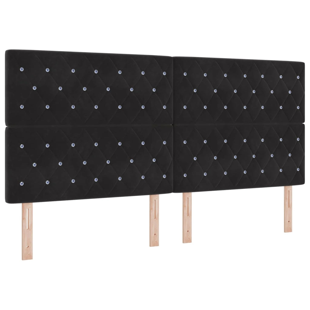 Letto box spring con materasso Nero 200 x 200 cm Velluto 3454669