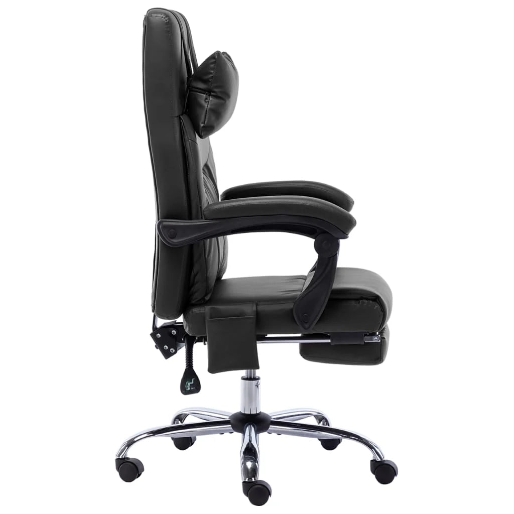 Sedia da ufficio/poltrona/studio/sedia per computer/sedia da massaggio in similpelle nera 02_0024018