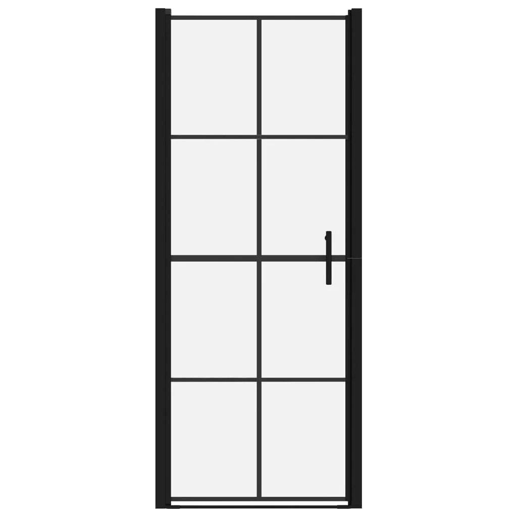 Porta doccia per bagno WC cabina doccia interno casa vetro temperato 81x195 cm nero 02_0002008