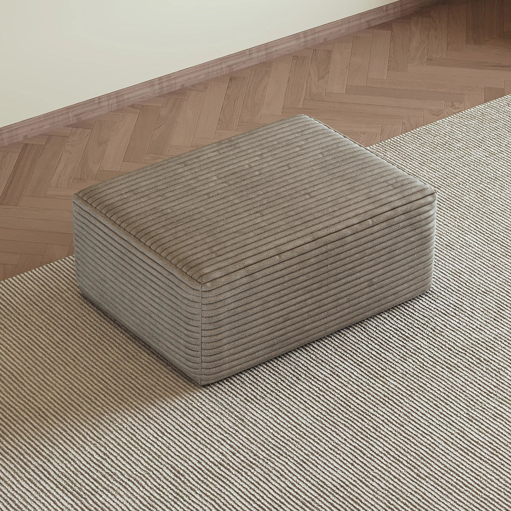 Poltrona pouf modulare in tessuto a coste con seduta confortevole in camel 100×21.5×21.5 cm
