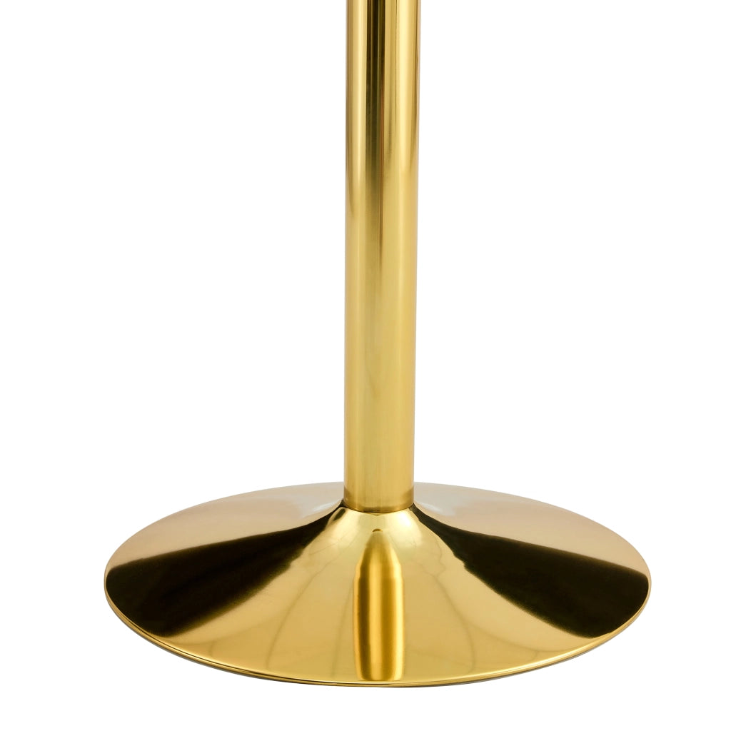 TAVOLO BAR Rotondo 85 cm Vetro Trasparente e Metallo Oro