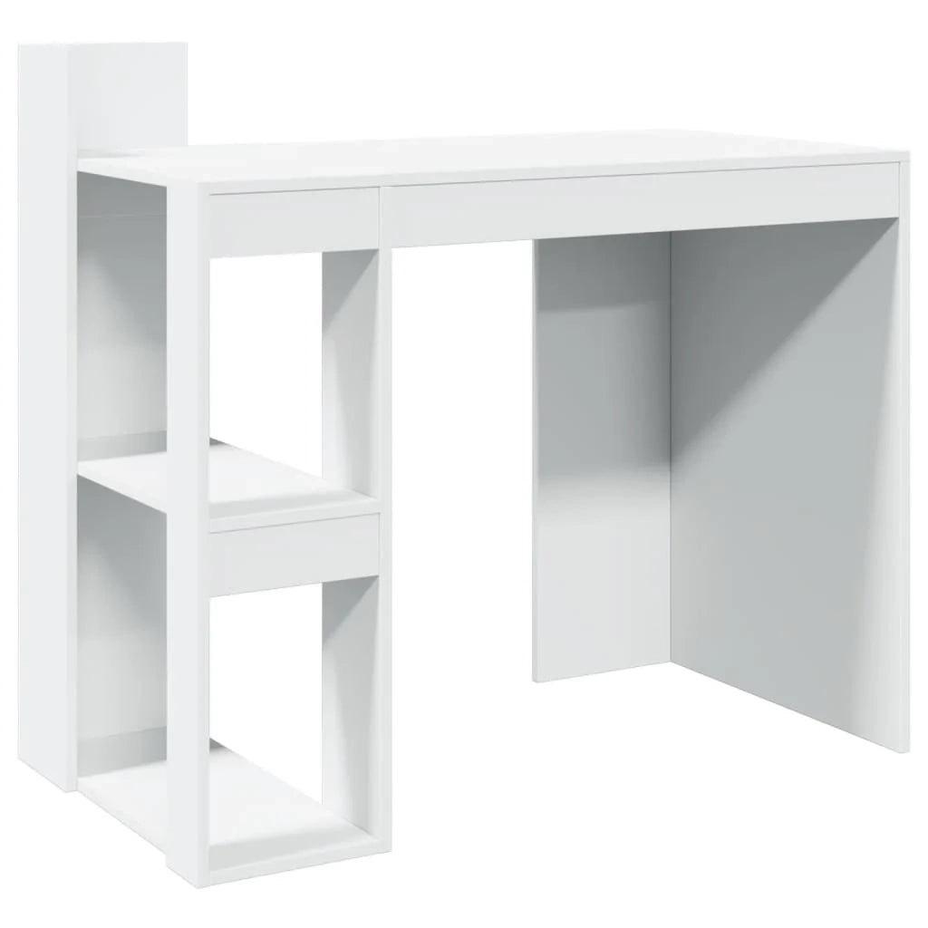 Scrivania tavolo postazione di lavoro mobile per computer studio 103,5 x 56,5 x 94 cm legno ingegnerizzato bianco 02_0023504