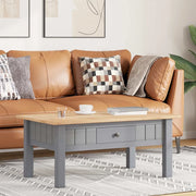 Tavolino Salotto Grigio 100x60x43,5cm Pino Massello Panama Range 282683