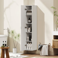 Mobile Bagno Sospeso a Colonna 30x31.5x160 cm con Ripiani Regolabili e Chiusura Soft Close in MDF Bianco