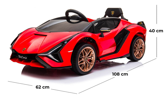 Macchina Elettrica per Bambini 12V con Licenza Lamborghini Sian FKP 37 Rossa