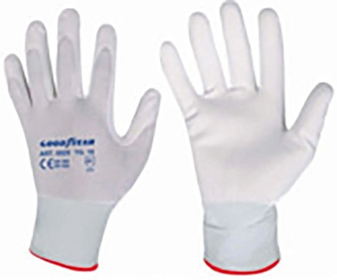 Goodyear guanti in poliestere e poliuretano  taglia 9 colore bianco, guanti d lavoro
