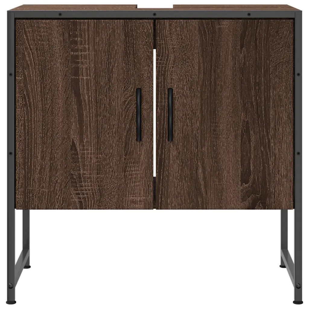 Mobile Lavabo Bagno-Armadietto da bagno Rovere Marrone 60x33x60cm Legno Multistrato